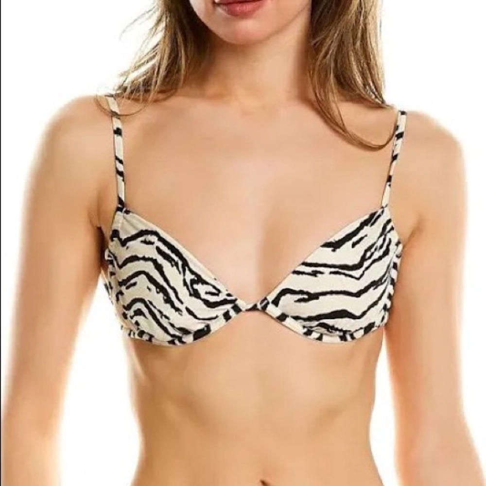 NWT We Wore What Zebra Bikini Top - Size Small